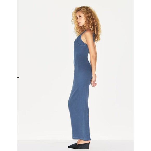 Skims cotton rib long tank dress in harbor - Picture 6 of 8